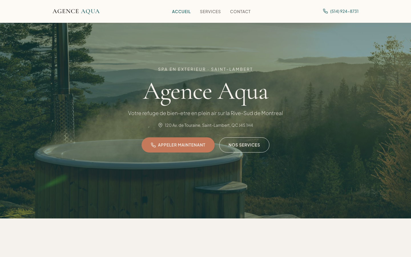 Agence Aqua website screenshot