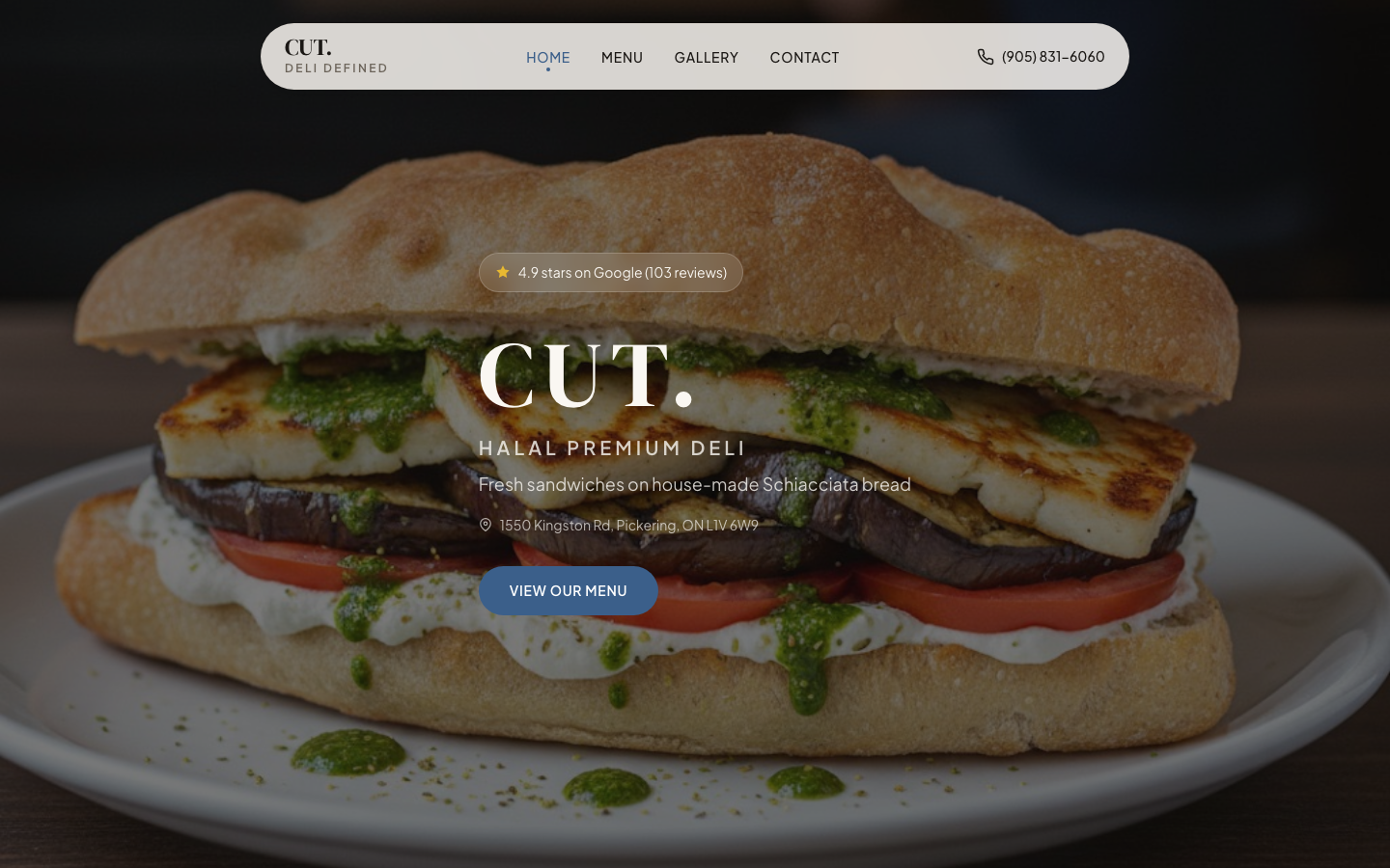 Cut Deli Shop website screenshot