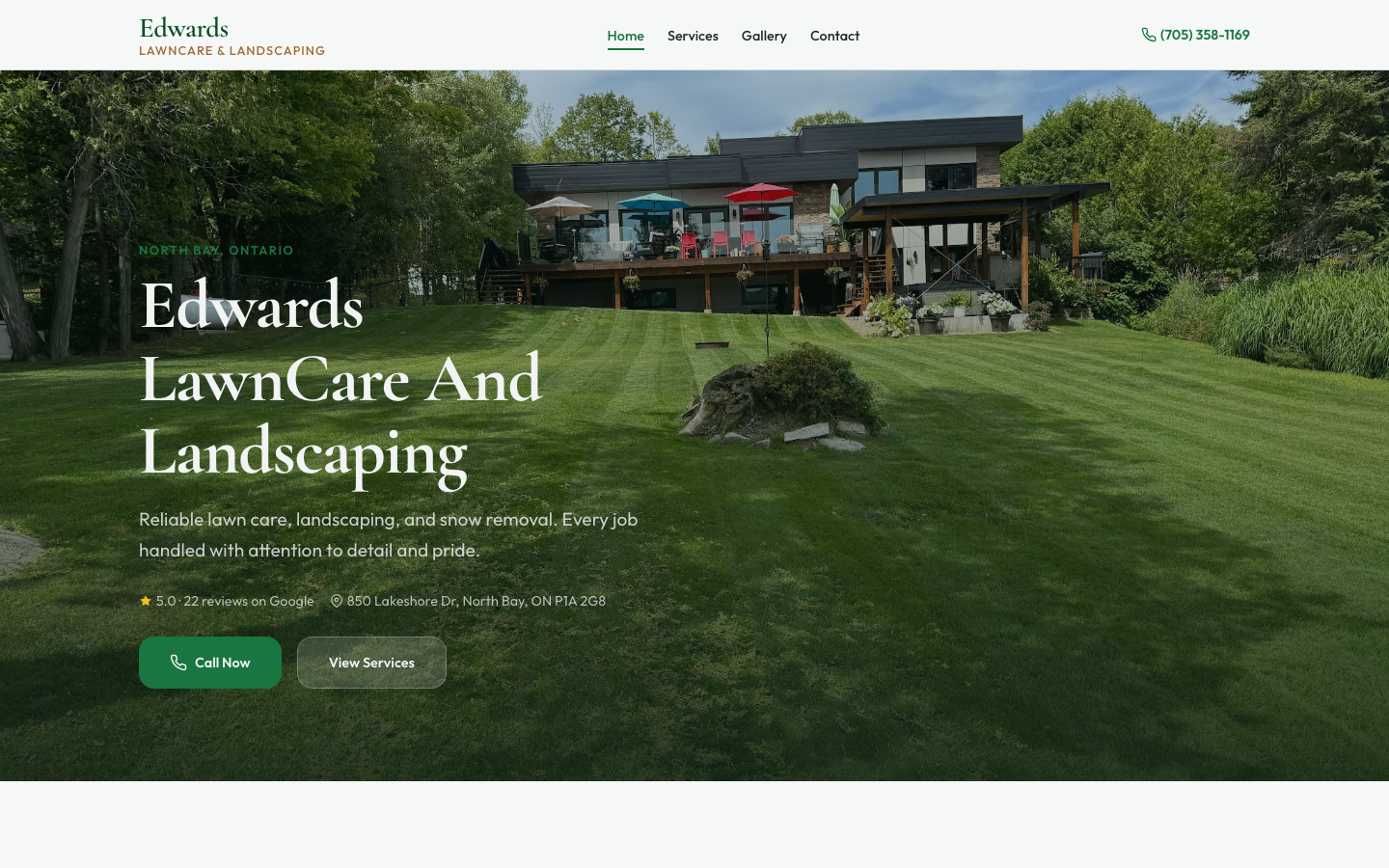 Edwards LawnCare And Landscaping website screenshot