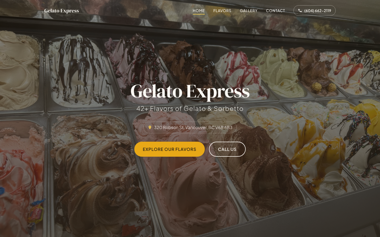 Gelato Express website screenshot