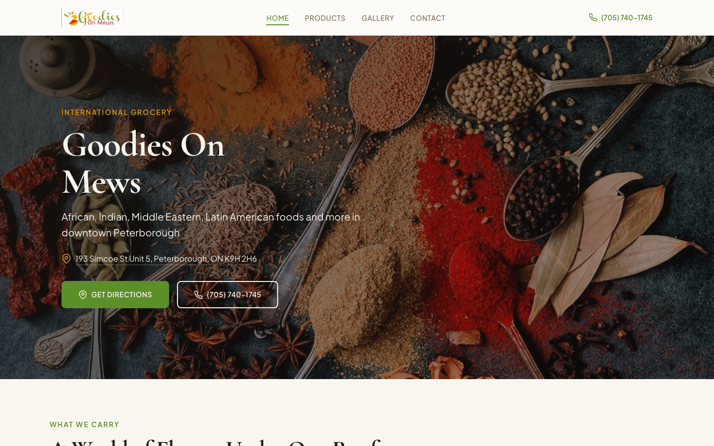 Goodies On Mews website screenshot